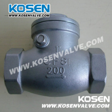 Threaded Stainless Steel Swing Check Valve 200lb